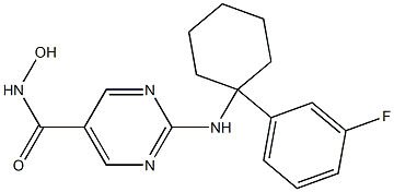 2-(1-(3-fluorophenyl)cyclohexylamino)-N-hydroxypyrimidine-5-carboxamide Struktur