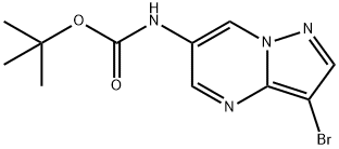 tert-butyl 3-bromopyrazolo[1,5-a]pyrimidin-6-ylcarbamate Struktur