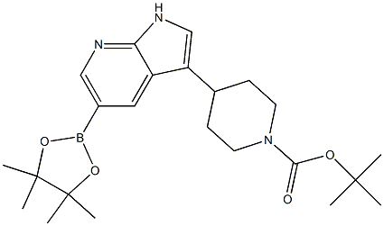 tert-butyl 4-(5-(4,4,5,5-tetramethyl-1,3,2-dioxaborolan-2-yl)-1H-pyrrolo[2,3-b]pyridin-3-yl)piperidine-1-carboxylate Struktur