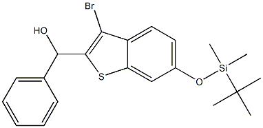 (3-bromo-6-(tert-butyldimethylsilyloxy)benzo[b]thiophen-2-yl)(phenyl)methanol Struktur