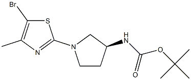 (S)-tert-butyl 1-(5-bromo-4-methylthiazol-2-yl)pyrrolidin-3-ylcarbamate Struktur