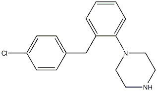 1-(2-(4-chlorobenzyl)phenyl)piperazine Struktur