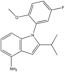 1-(5-fluoro-2-methoxyphenyl)-2-isopropyl-1H-indol-4-amine Struktur