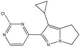 2-(2-chloropyrimidin-4-yl)-3-cyclopropyl-5,6-dihydro-4H-pyrrolo[1,2-b]pyrazole Struktur