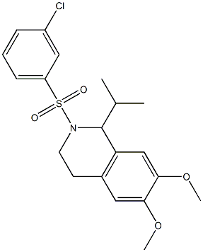 2-(3-chlorophenylsulfonyl)-1-isopropyl-6,7-dimethoxy-1,2,3,4-tetrahydroisoquinoline Struktur