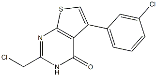 2-(chloromethyl)-5-(3-chlorophenyl)thieno[2,3-d]pyrimidin-4(3H)-one Struktur