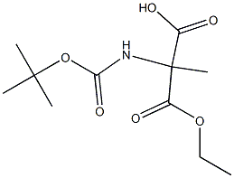 2-(tert-butoxycarbonylamino)-3-ethoxy-2-methyl-3-oxopropanoic acid Struktur