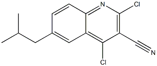 2,4-dichloro-6-isobutylquinoline-3-carbonitrile Struktur