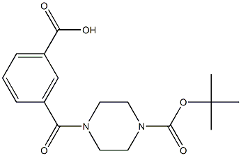 3-(4-(tert-butoxycarbonyl)piperazine-1-carbonyl)benzoic acid Struktur