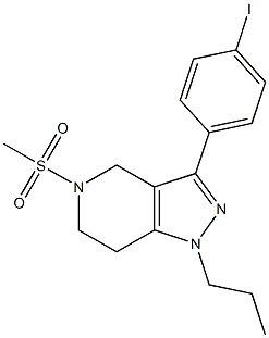 3-(4-iodophenyl)-5-(methylsulfonyl)-1-propyl-4,5,6,7-tetrahydro-1H-pyrazolo[4,3-c]pyridine Struktur