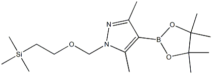 3,5-dimethyl-4-(4,4,5,5-tetramethyl-1,3,2-dioxaborolan-2-yl)-1-((2-(trimethylsilyl)ethoxy)methyl)-1H-pyrazole Struktur