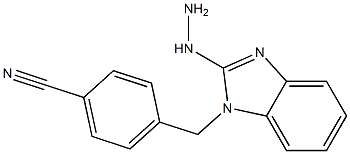 4-((2-hydrazinyl-1H-benzo[d]imidazol-1-yl)methyl)benzonitrile Struktur