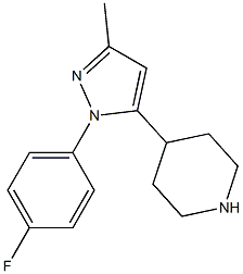 4-(1-(4-fluorophenyl)-3-methyl-1H-pyrazol-5-yl)piperidine Struktur