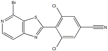 4-(4-bromothiazolo[5,4-c]pyridin-2-yl)-3,5-dichlorobenzonitrile Struktur