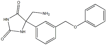 5-(aminomethyl)-5-(3-(phenoxymethyl)phenyl)imidazolidine-2,4-dione Struktur