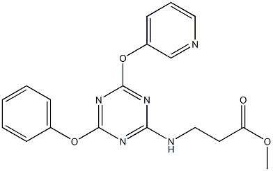 methyl 3-(4-phenoxy-6-(pyridin-3-yloxy)-1,3,5-triazin-2-ylamino)propanoate Struktur