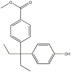 methyl 4-(3-(4-hydroxyphenyl)pentan-3-yl)benzoate Struktur