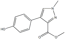 methyl 4-(4-hydroxyphenyl)-1-methyl-1H-pyrazole-3-carboxylate Struktur