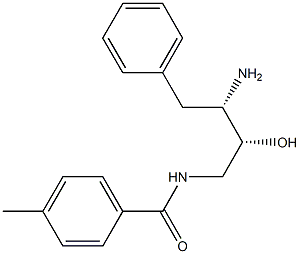 N-((2R,3S)-3-amino-2-hydroxy-4-phenylbutyl)-4-methylbenzamide Struktur