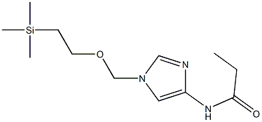 N-(1-((2-(trimethylsilyl)ethoxy)methyl)-1H-imidazol-4-yl)propionamide Struktur