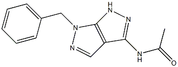 N-(6-benzyl-1,6-dihydropyrazolo[3,4-c]pyrazol-3-yl)acetamide Struktur