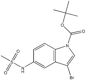 tert-butyl 3-bromo-5-(methylsulfonamido)-1H-indole-1-carboxylate Struktur