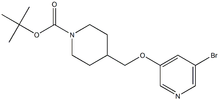 tert-butyl 4-((5-bromopyridin-3-yloxy)methyl)piperidine-1-carboxylate Struktur