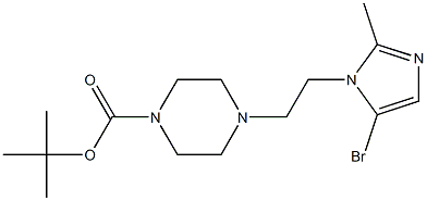 tert-butyl 4-(2-(5-bromo-2-methyl-1H-imidazol-1-yl)ethyl)piperazine-1-carboxylate Struktur