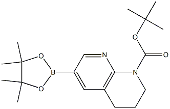 tert-butyl 6-(4,4,5,5-tetramethyl-1,3,2-dioxaborolan-2-yl)-3,4-dihydro-1,8-naphthyridine-1(2H)-carboxylate Struktur