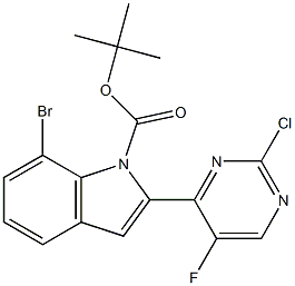 tert-butyl 7-bromo-2-(2-chloro-5-fluoropyrimidin-4-yl)-1H-indole-1-carboxylate Struktur