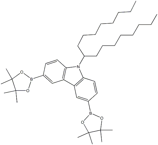 9-(heptadecan-9-yl)-3,6-bis(4,4,5,5-tetramethyl-1,3,2-dioxaborolan-2-yl)-9H-carbazole Struktur