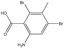 6-Amino-2,4-dibromo-3-methyl-benzoic acid Struktur