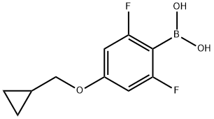 (4-(cyclopropylmethoxy)-2,6-difluorophenyl)boronicacid Struktur