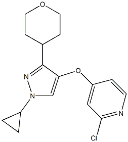 2-chloro-4-(1-cyclopropyl-3-(tetrahydro-2H-pyran-4-yl)-1H-pyrazol-4-yloxy)pyridine Struktur