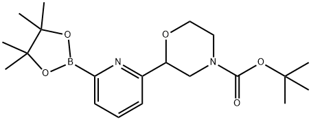 tert-butyl 2-(6-(4,4,5,5-tetramethyl-1,3,2-dioxaborolan-2-yl)pyridin-2-yl)morpholine-4-carboxylate Struktur