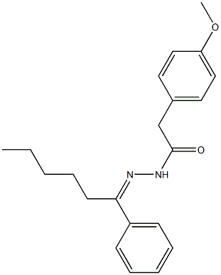 2-(4-methoxyphenyl)-N'-(1-phenylhexylidene)acetohydrazide Struktur