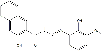 3-hydroxy-N'-(2-hydroxy-3-methoxybenzylidene)-2-naphthohydrazide Struktur