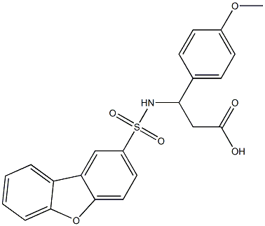 3-(dibenzo[b,d]furan-2-sulfonamido)-3-(4-methoxyphenyl)propanoic acid Struktur