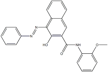 (E)-3-hydroxy-N-(2-methoxyphenyl)-4-(phenyldiazenyl)-2-naphthamide Struktur