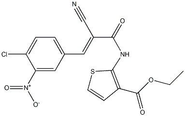 (E)-ethyl 2-(3-(4-chloro-3-nitrophenyl)-2-cyanoacrylamido)thiophene-3-carboxylate Struktur