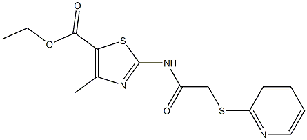 ethyl 4-methyl-2-(2-(pyridin-2-ylthio)acetamido)thiazole-5-carboxylate Struktur