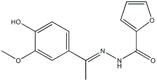 (E)-N'-(1-(4-hydroxy-3-methoxyphenyl)ethylidene)furan-2-carbohydrazide Struktur