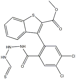 methyl 3-chloro-6-(2-(4-chlorobenzoyl)hydrazinecarbothioamido)benzo[b]thiophene-2-carboxylate Struktur