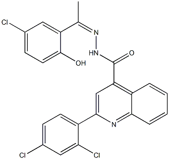 (Z)-N'-(1-(5-chloro-2-hydroxyphenyl)ethylidene)-2-(2,4-dichlorophenyl)quinoline-4-carbohydrazide Struktur