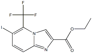 6-Iodo-5-trifluoromethyl-imidazo[1,2-a]pyridine-2-carboxylic acid ethyl ester Struktur