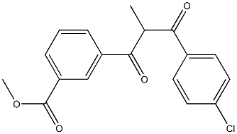 methyl 3-(3-(4-chlorophenyl)-2-methyl-3-oxopropanoyl)benzoate Struktur