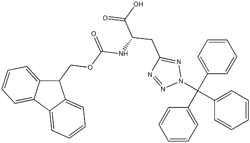 (S)-2-(Fmoc-amino)-3-(2-trityl-2H-tetrazol-5-yl)propanoic acid Struktur