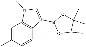 1,6-dimethyl-3-(4,4,5,5-tetramethyl-1,3,2-dioxaborolan-2-yl)-indole Struktur