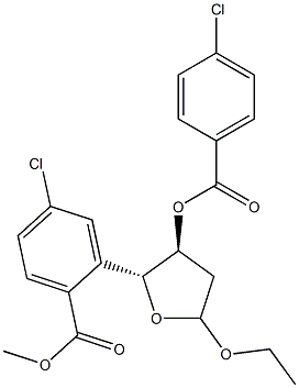 ((2R,3S)-3-((4-chlorobenzoyl)oxy)-5-ethoxytetrahydrofuran-2-yl)methyl 4-chlorobenzoate Struktur