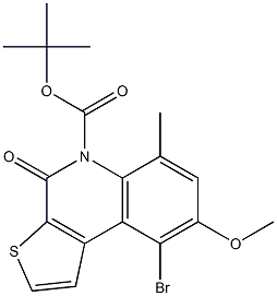 tert-butyl 9-bromo-8-methoxy-6-methyl-4-oxothieno[2,3-c]quinoline-5(4H)-carboxylate Struktur